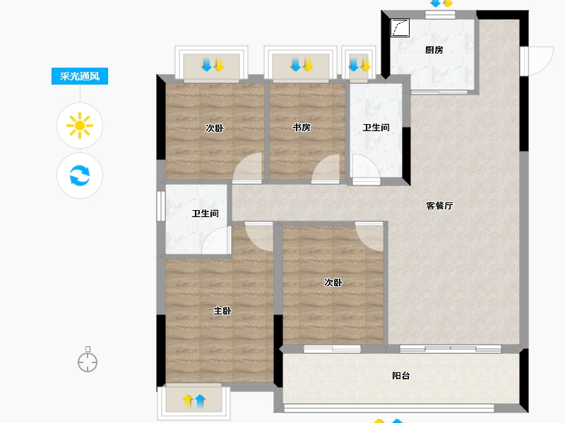 福建省-三明市-碧桂园岚溪源著-96.00-户型库-采光通风