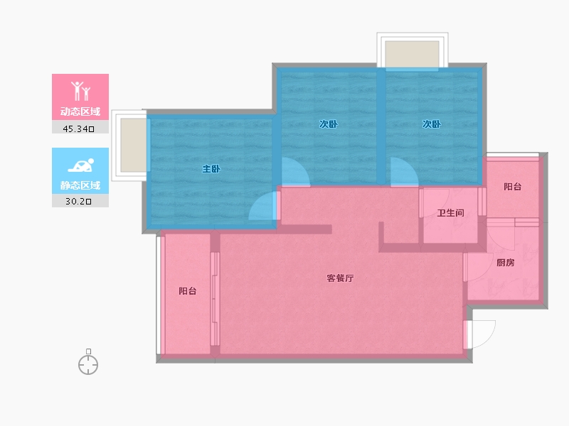 四川省-成都市-朗诗未来街区-66.58-户型库-动静分区