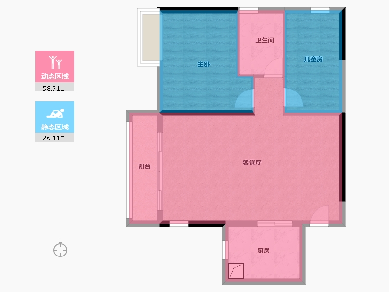 福建省-三明市-碧桂园-76.42-户型库-动静分区