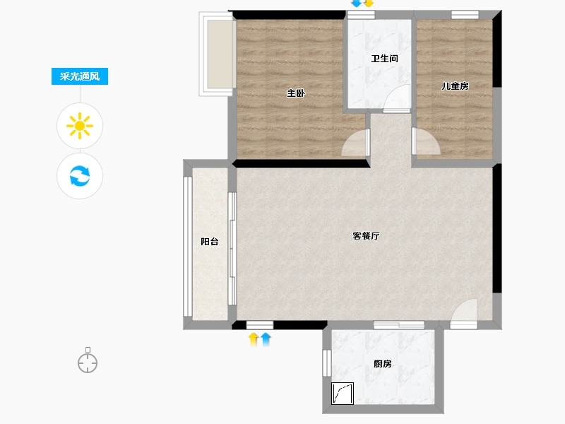 福建省-三明市-碧桂园-76.42-户型库-采光通风