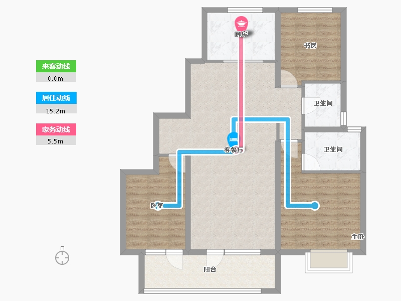 山东省-聊城市-澜庭嘉苑-98.40-户型库-动静线