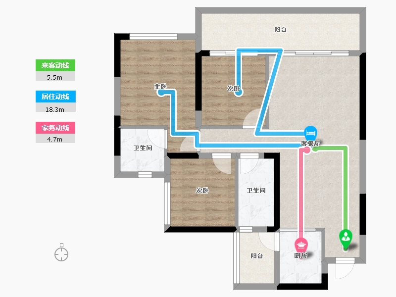 四川省-内江市-隆城锦翠三期博苑-87.11-户型库-动静线