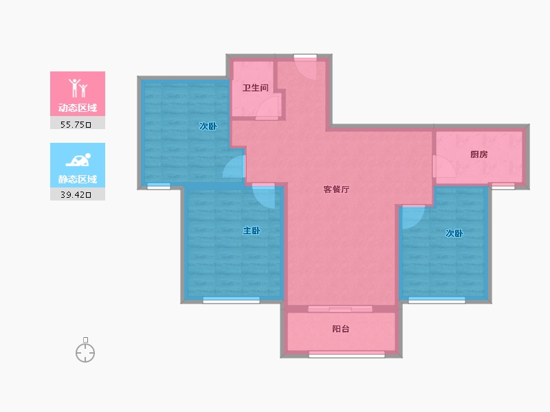 青海省-西宁市-新华联国际旅游城-85.60-户型库-动静分区