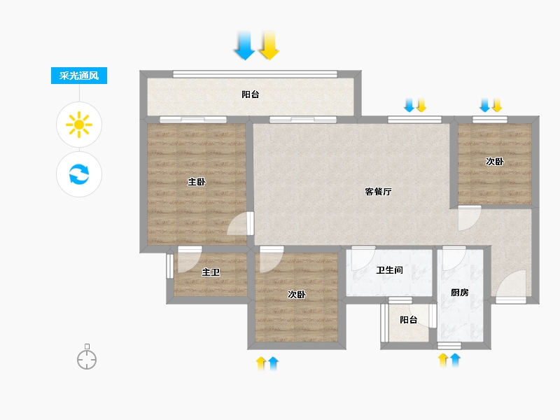 四川省-成都市-朗诗未来街区-86.05-户型库-采光通风