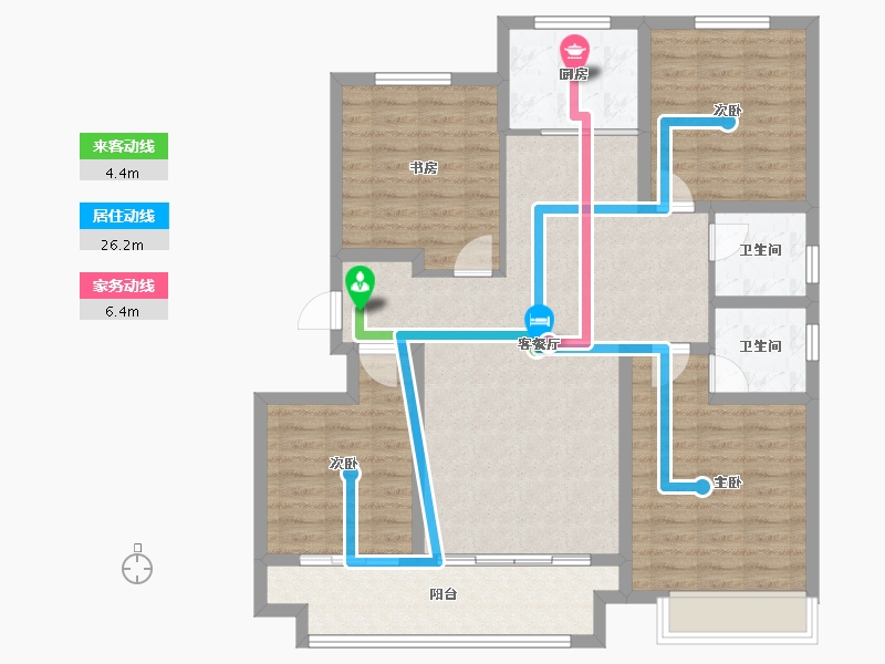 河南省-濮阳市-正东凯旋城2期-111.05-户型库-动静线