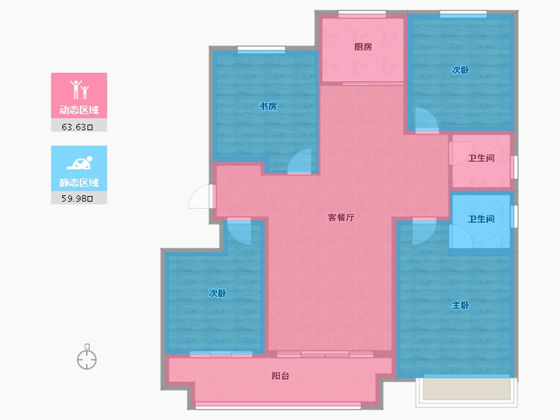 河南省-濮阳市-正东凯旋城2期-111.05-户型库-动静分区