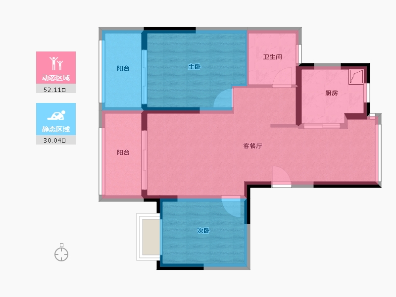 江苏省-淮安市-淮安市绿地世纪城五期-80.00-户型库-动静分区