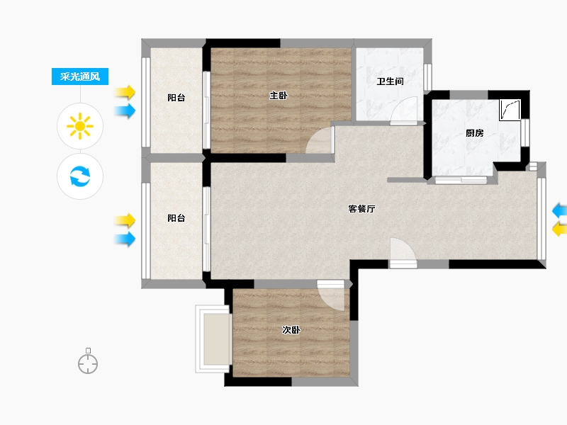 江苏省-淮安市-淮安市绿地世纪城五期-80.00-户型库-采光通风