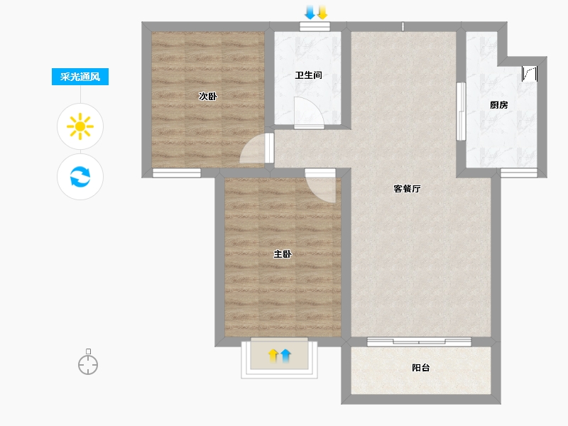 甘肃省-平凉市-华电小区-67.18-户型库-采光通风