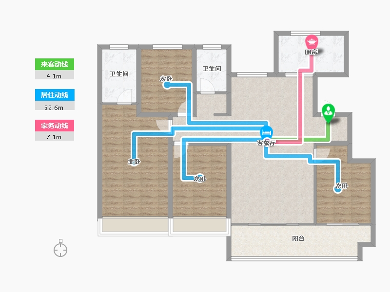 河南省-濮阳市-金辉·桂园-128.51-户型库-动静线