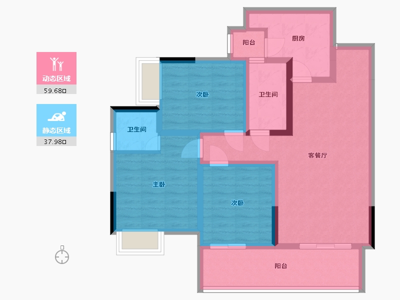 四川省-遂宁市-煦阳幸福里-114.34-户型库-动静分区