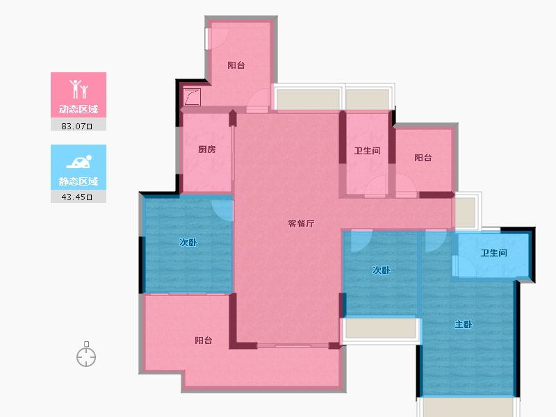 广东省-惠州市-金裕星河丹堤-113.52-户型库-动静分区