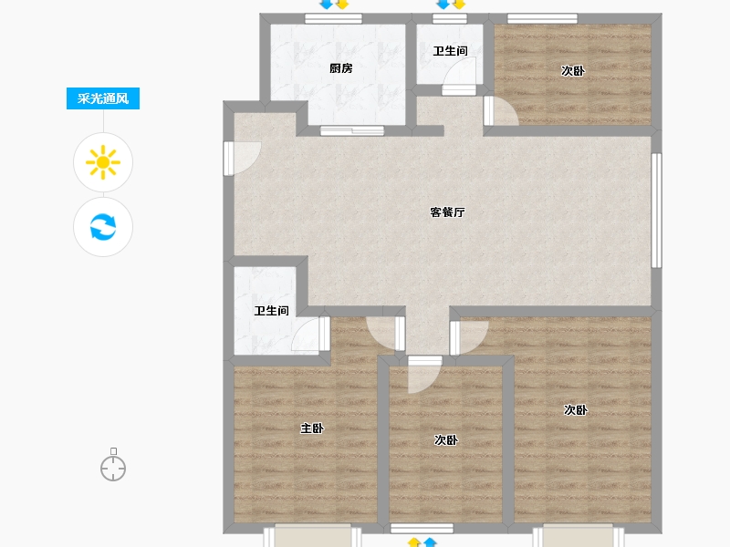 河北省-保定市-方仕·翰乐轩-103.01-户型库-采光通风