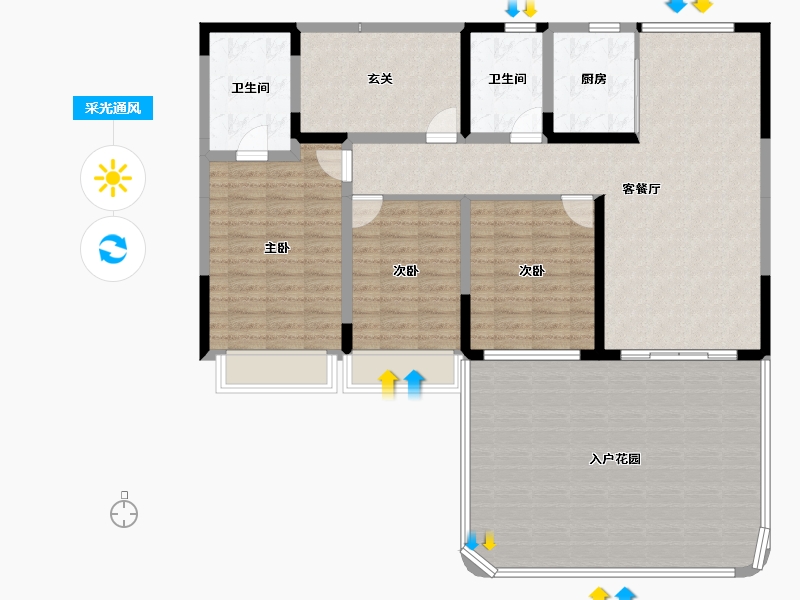 江西省-宜春市-天屿花城云境春墅-144.53-户型库-采光通风