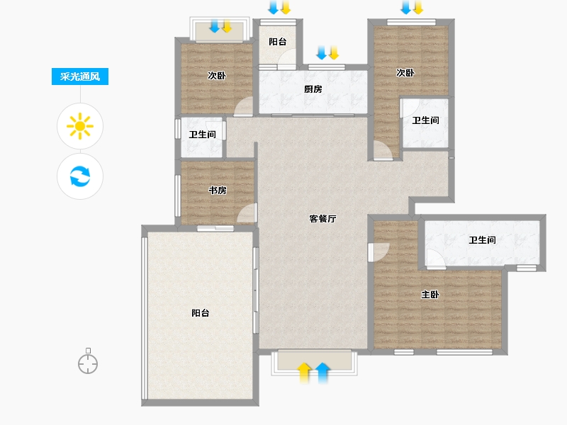 四川省-眉山市-万科眉州文化村-157.12-户型库-采光通风