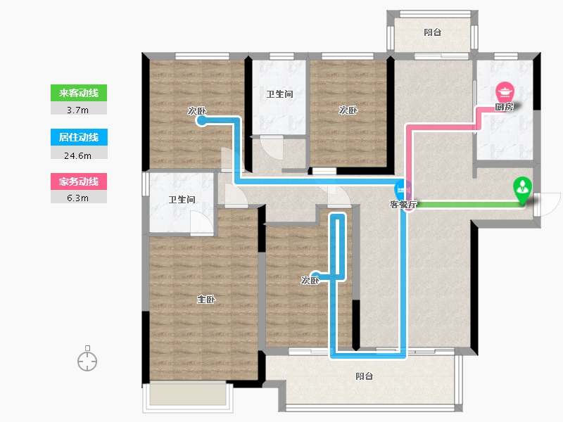 河南省-郑州市-金科御府-131.25-户型库-动静线