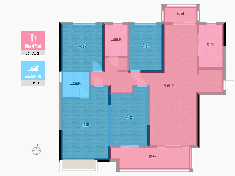 河南省-郑州市-金科御府-131.25-户型库-动静分区