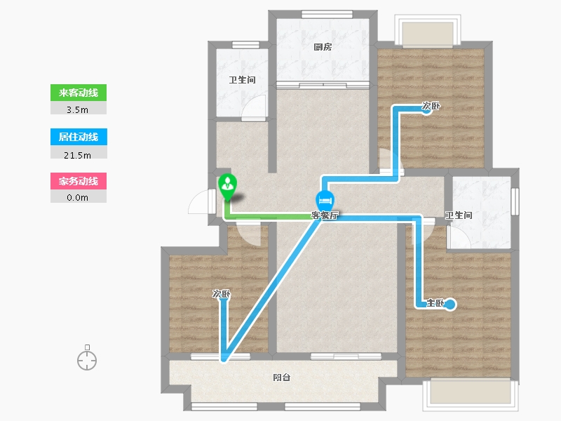 河南省-濮阳市-正东凯旋城2期-102.95-户型库-动静线