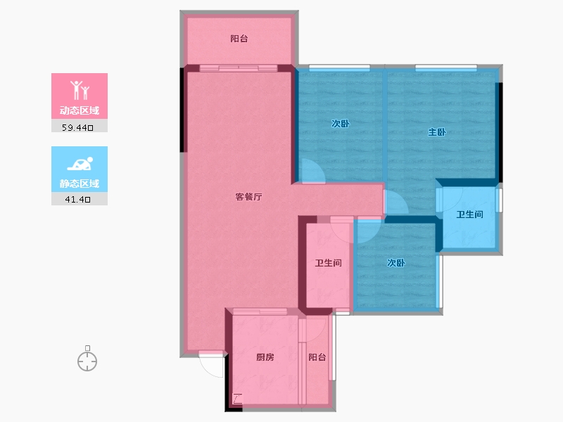 四川省-宜宾市-鸿山翡丽-89.42-户型库-动静分区