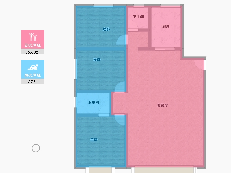 河北省-保定市-方仕·翰乐轩-104.72-户型库-动静分区