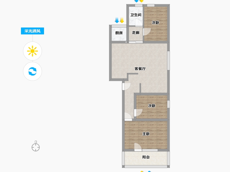 北京-北京市-德露苑-71.20-户型库-采光通风