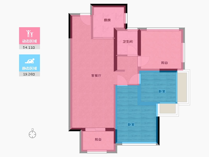 广东省-江门市-新会保利西海岸-62.00-户型库-动静分区