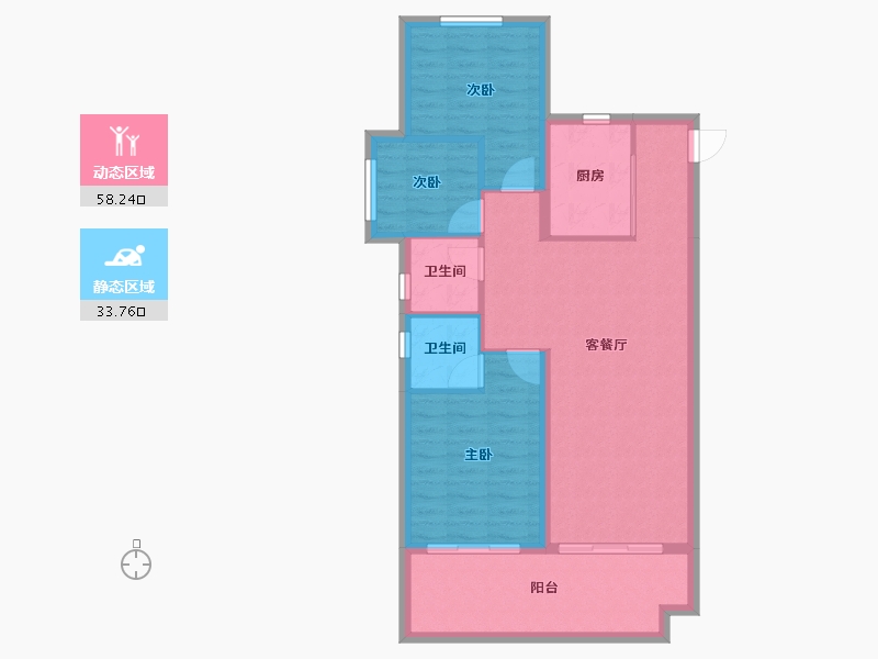 广西壮族自治区-北海市-曲江新鸥鹏北海教育城-83.09-户型库-动静分区