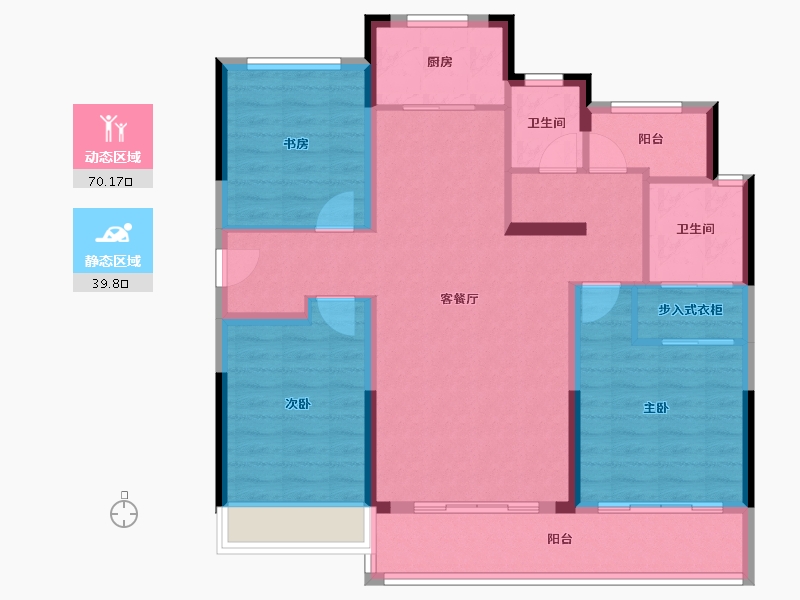 浙江省-杭州市-未知-130.00-户型库-动静分区