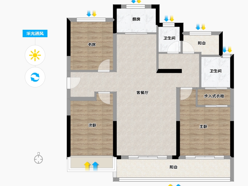 浙江省-杭州市-未知-130.00-户型库-采光通风