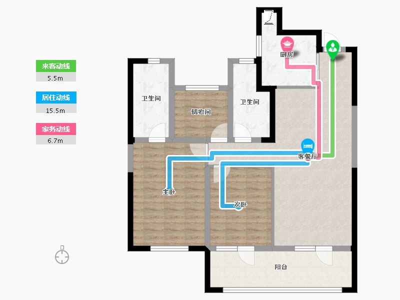 宁夏回族自治区-银川市-银川融创城-96.00-户型库-动静线