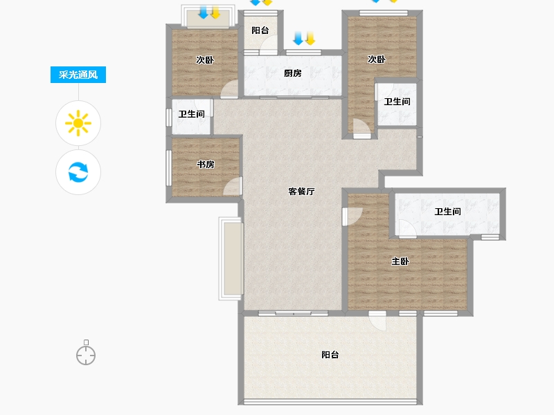 四川省-眉山市-万科眉州文化村-151.36-户型库-采光通风