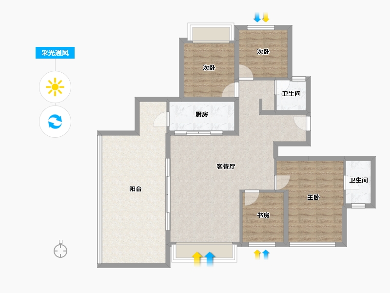 四川省-眉山市-万科眉州文化村-110.96-户型库-采光通风