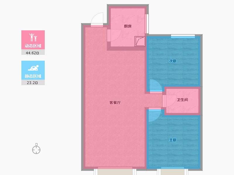 河北省-保定市-方仕·翰乐轩-59.66-户型库-动静分区