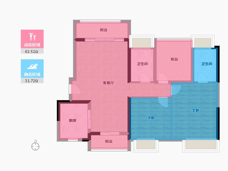 广东省-江门市-怡福新方盛·天睿-84.80-户型库-动静分区