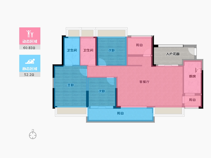 广东省-江门市-方圆鹤山云山诗意-108.12-户型库-动静分区