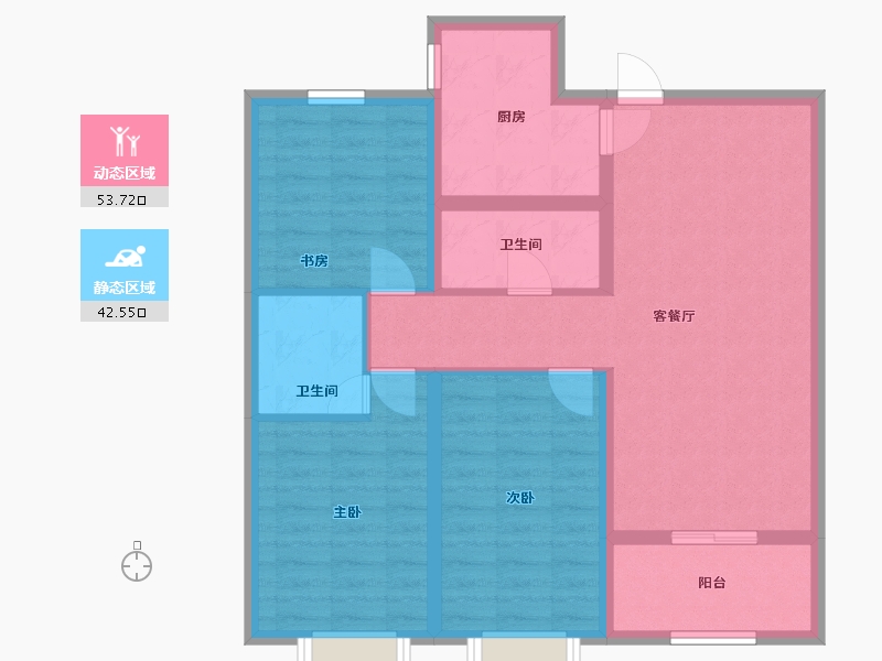 山西省-太原市-融创外滩一号-96.00-户型库-动静分区