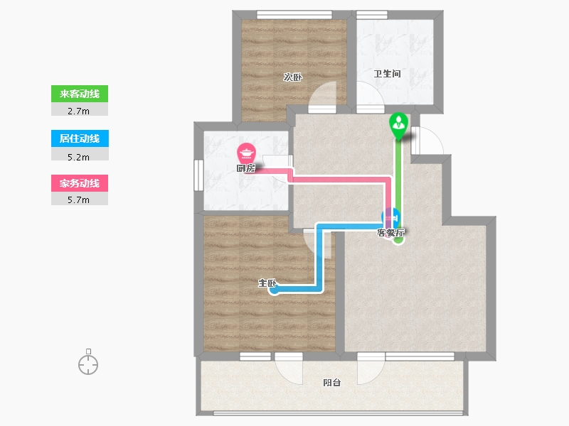 山东省-青岛市-融创阿朵小镇-70.16-户型库-动静线