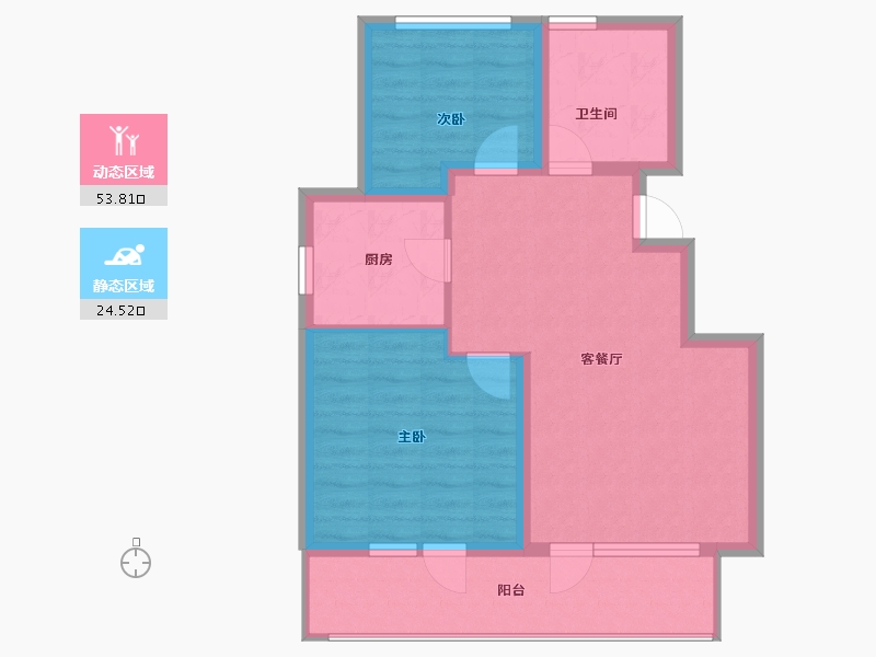 山东省-青岛市-融创阿朵小镇-70.16-户型库-动静分区