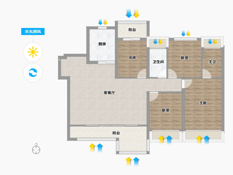 四川省-成都市-建发央玺-109.83-户型库-采光通风