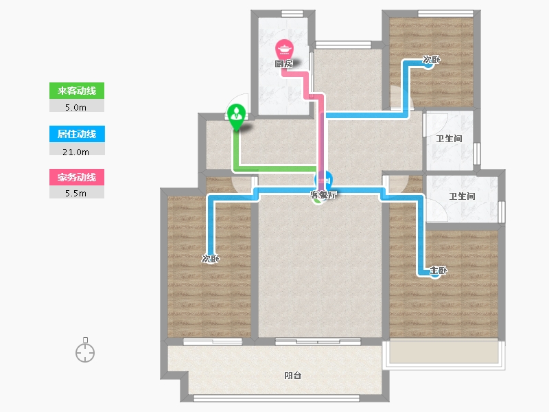 河南省-濮阳市-金辉·桂园-105.04-户型库-动静线