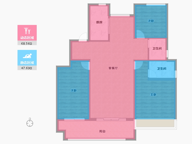 河南省-濮阳市-金辉·桂园-105.04-户型库-动静分区