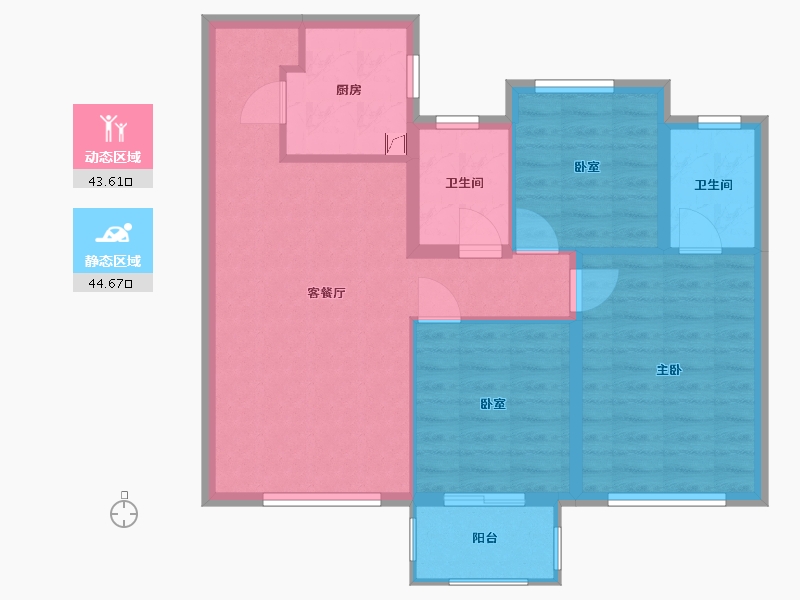 福建省-泉州市-中骏世界城璟峰-79.57-户型库-动静分区