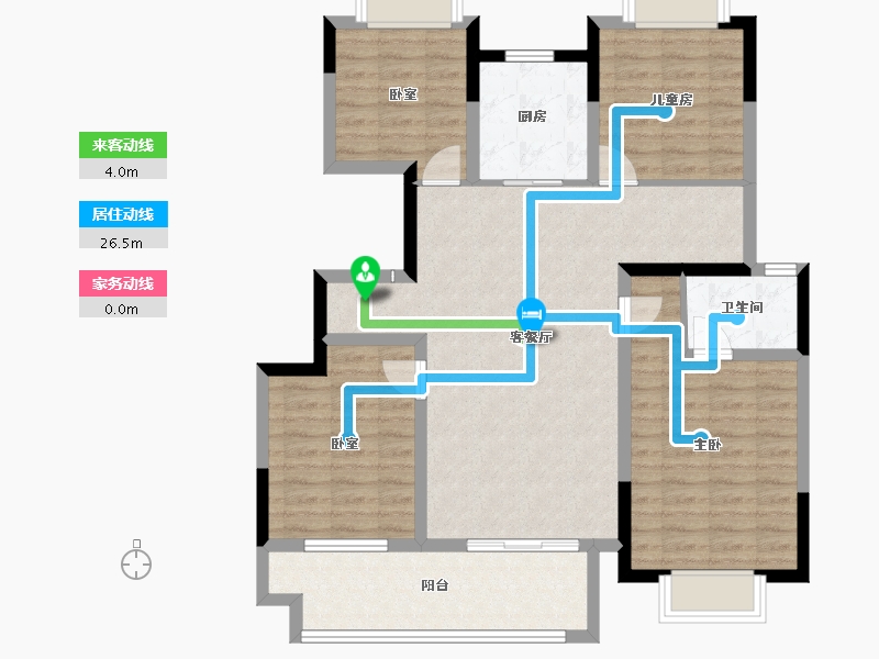 江苏省-泰州市-中天御苑三区璟园-101.60-户型库-动静线