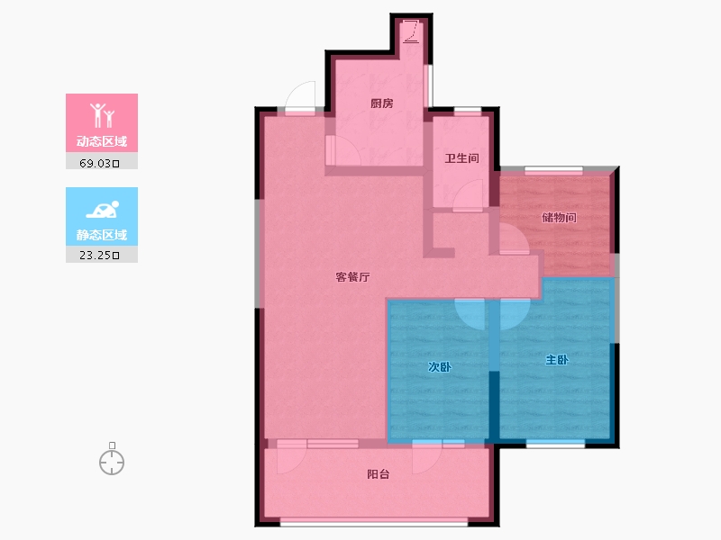 宁夏回族自治区-银川市-银川融创城-81.60-户型库-动静分区