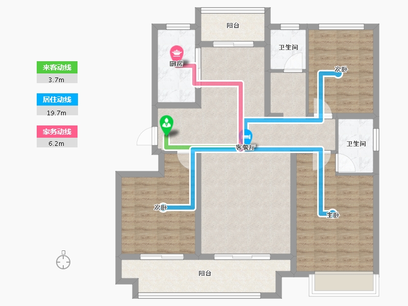 河南省-濮阳市-正东凯旋城2期-102.95-户型库-动静线