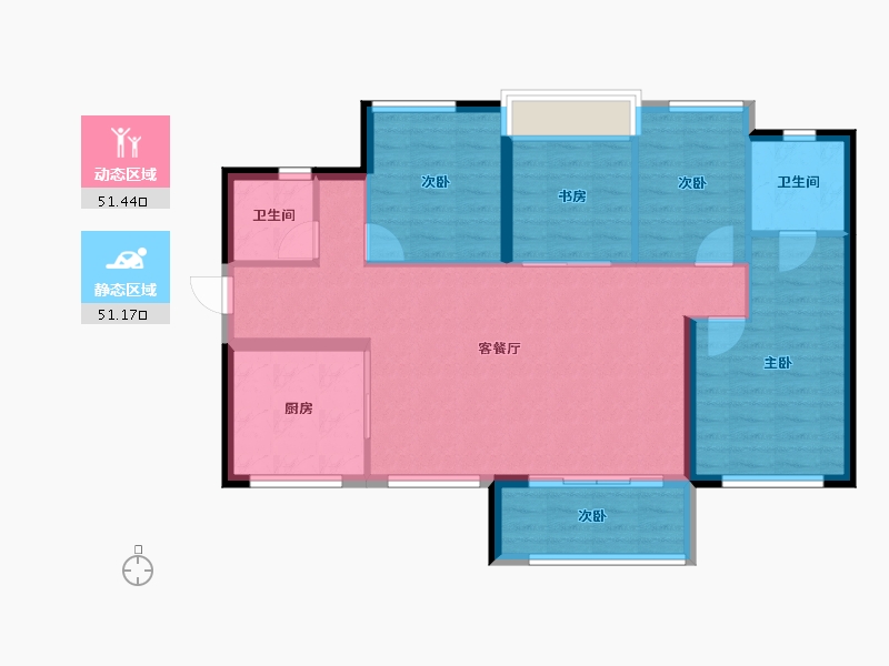 四川省-眉山市-万科眉州文化村-92.89-户型库-动静分区