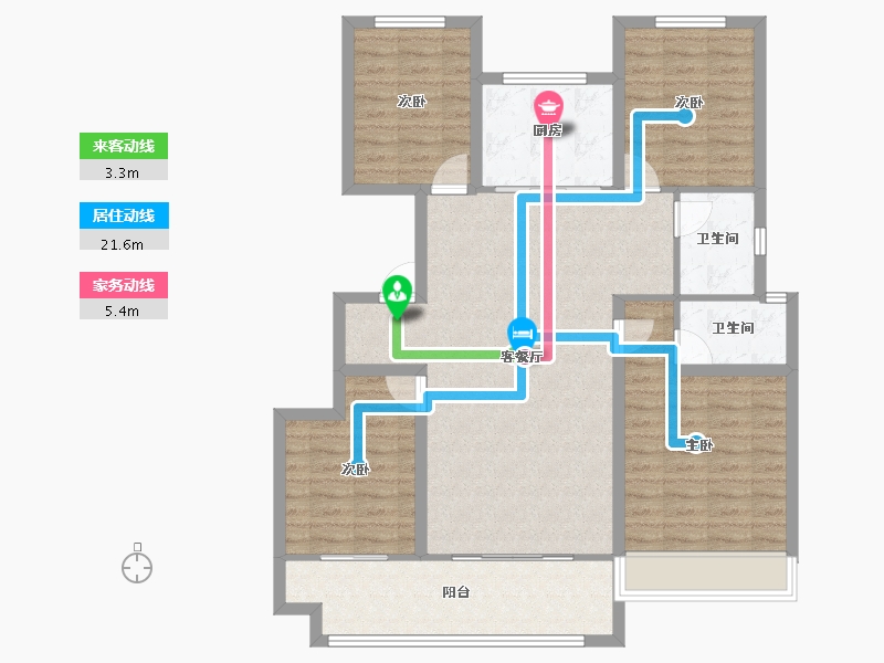 河南省-濮阳市-金辉·桂园-110.06-户型库-动静线