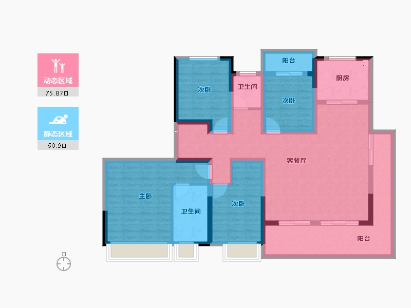 河南省-商丘市-建业·天境-121.65-户型库-动静分区