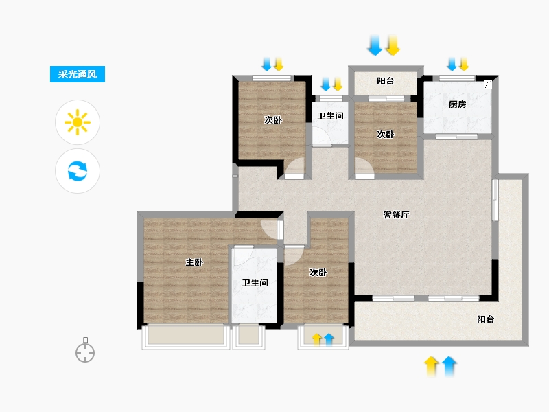 河南省-商丘市-建业·天境-121.65-户型库-采光通风