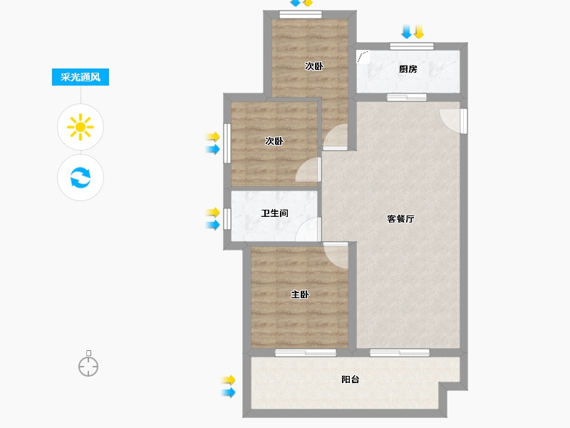 广西壮族自治区-北海市-曲江新鸥鹏北海教育城-73.63-户型库-采光通风